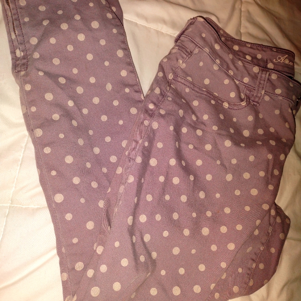 American Eagle purple polka dot size 12